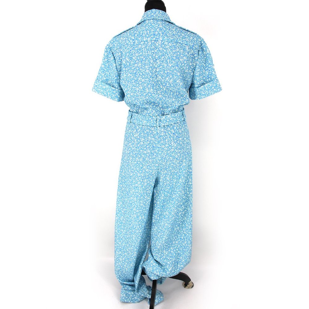 Jonathan Simkhai Owen Ditsy Blue White Floral Crepe Jumpsuit Pants 4 NWT - Picture 7 of 11